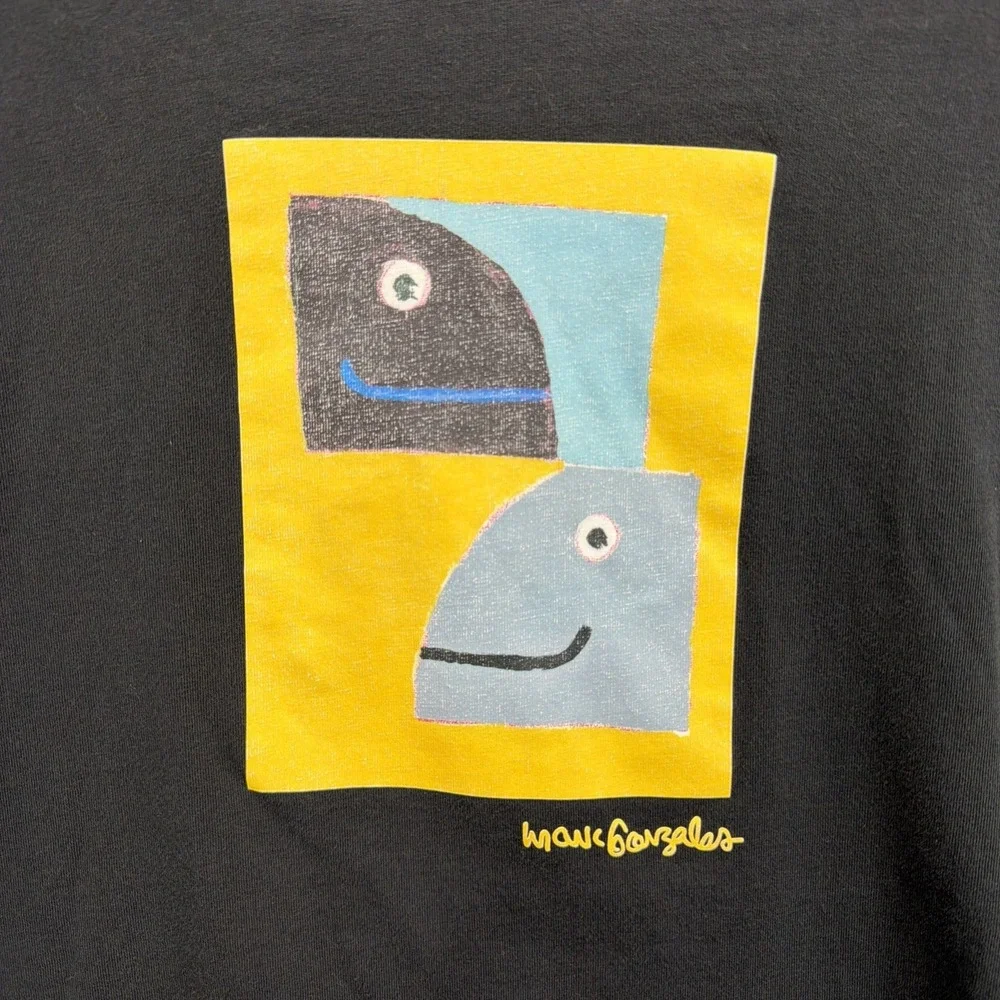 Adidas Mark Gonzales T Shirt Mens Small Black Shmoofoil Painted‎ Long Sleeve Tee